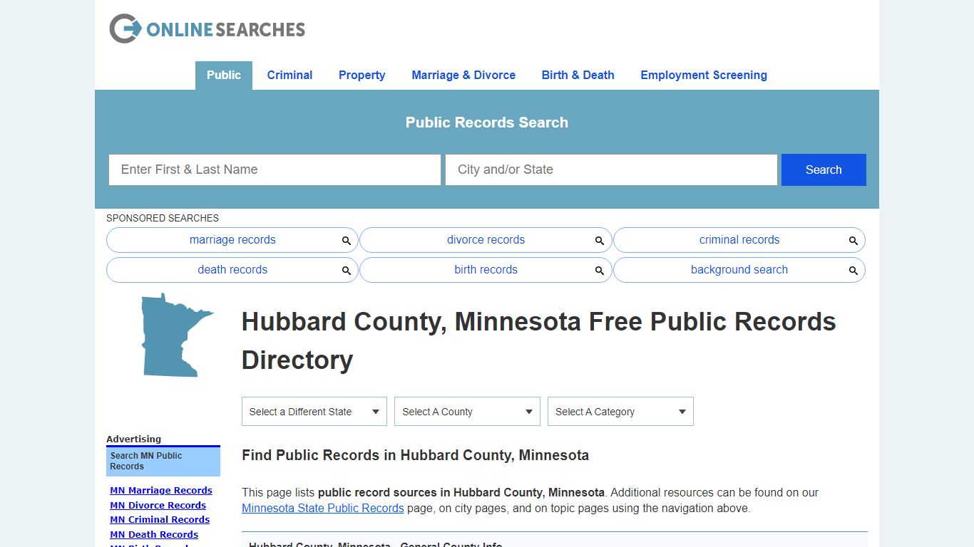 Hubbard County, Minnesota Public Records Directory